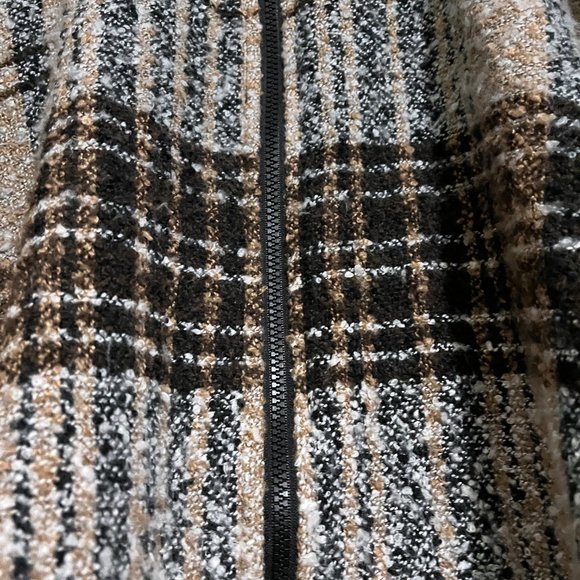 Marc New York Zip Up Turtleneck Plaid Tassel Hem Sweater Poncho One Size Fit All - Picture 9 of 16